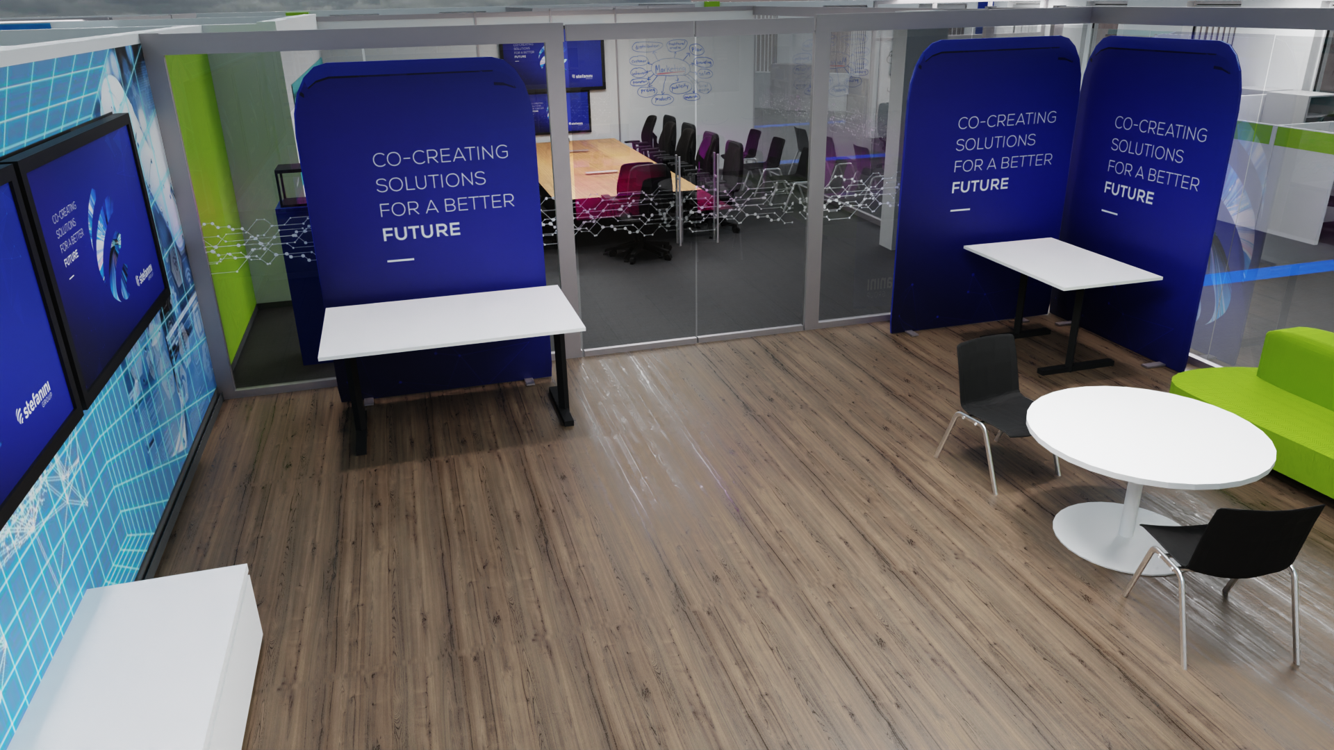 3D Blender rendering of an innovation center.